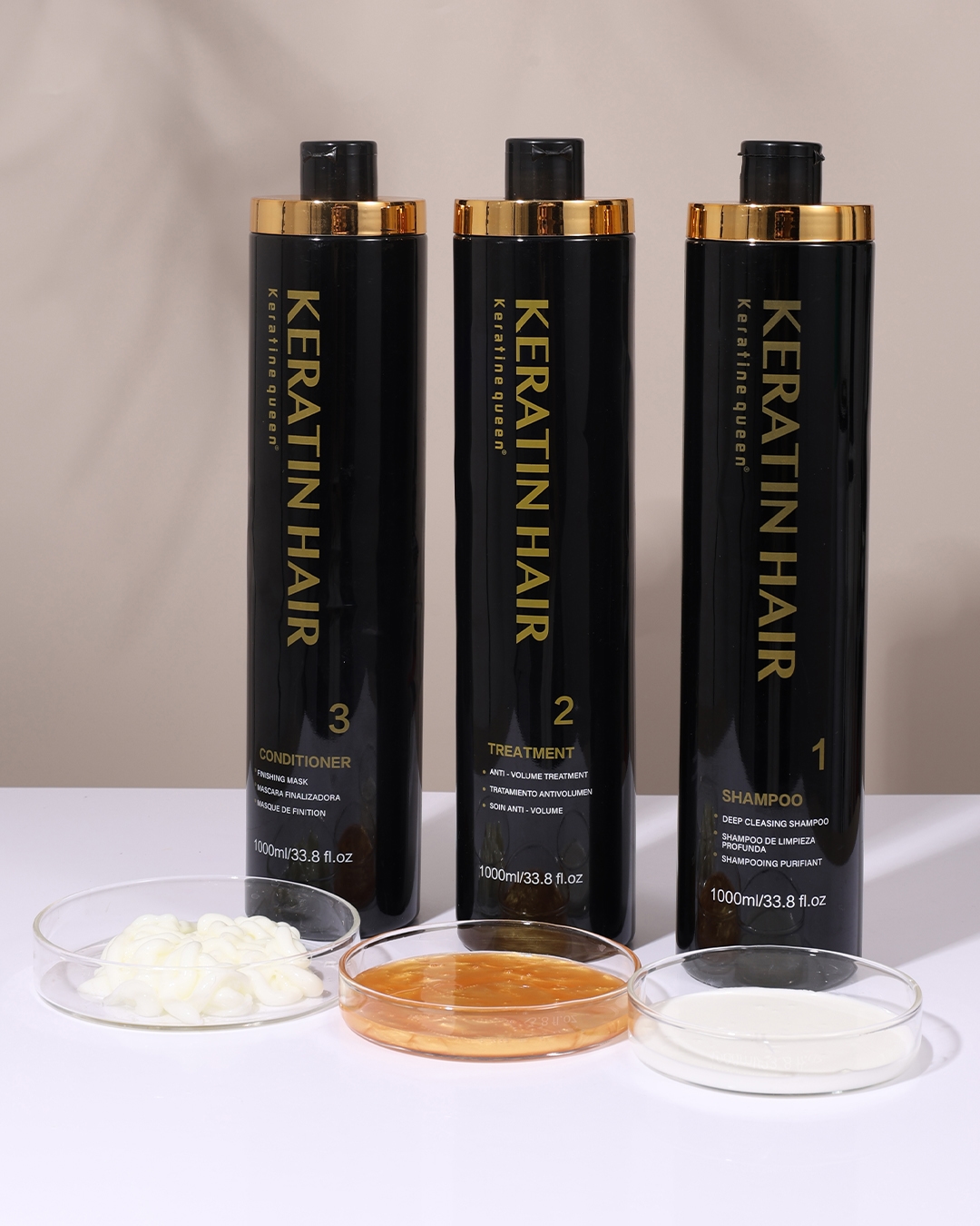 3-in-1 salon hair keratin treatment kit with 4% formaldehyde for repairing frizzy damaged hair & natural straightening