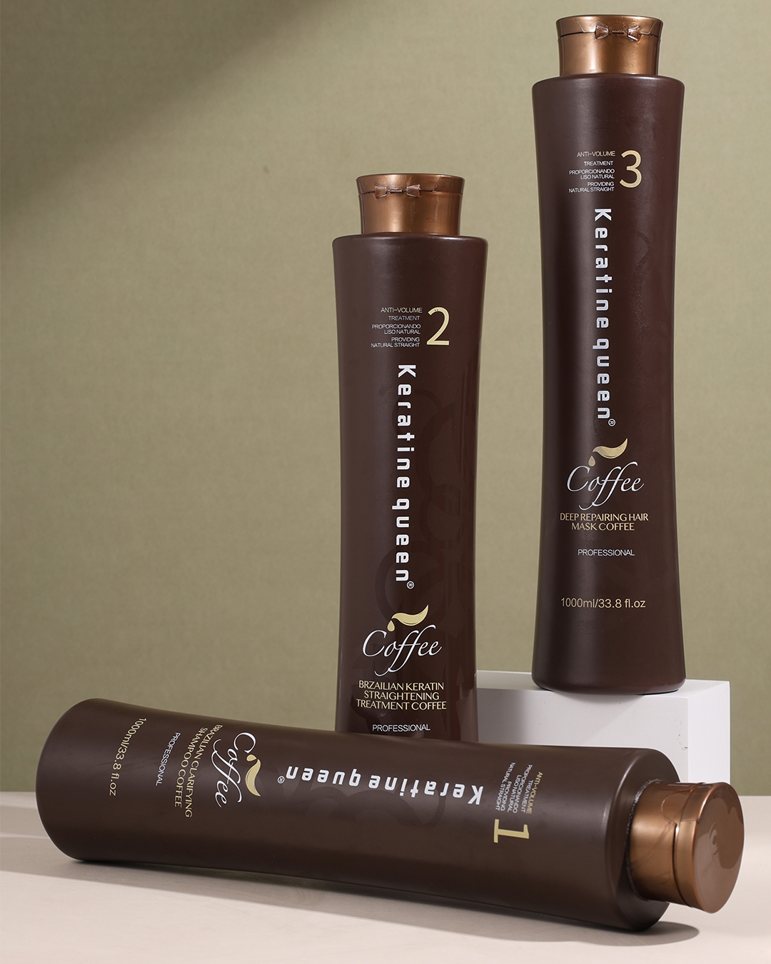 Coffee-infused Brazilian keratin treatment from Keratine Queen repairs frizzy damaged hair and creates natural permanent straight finish