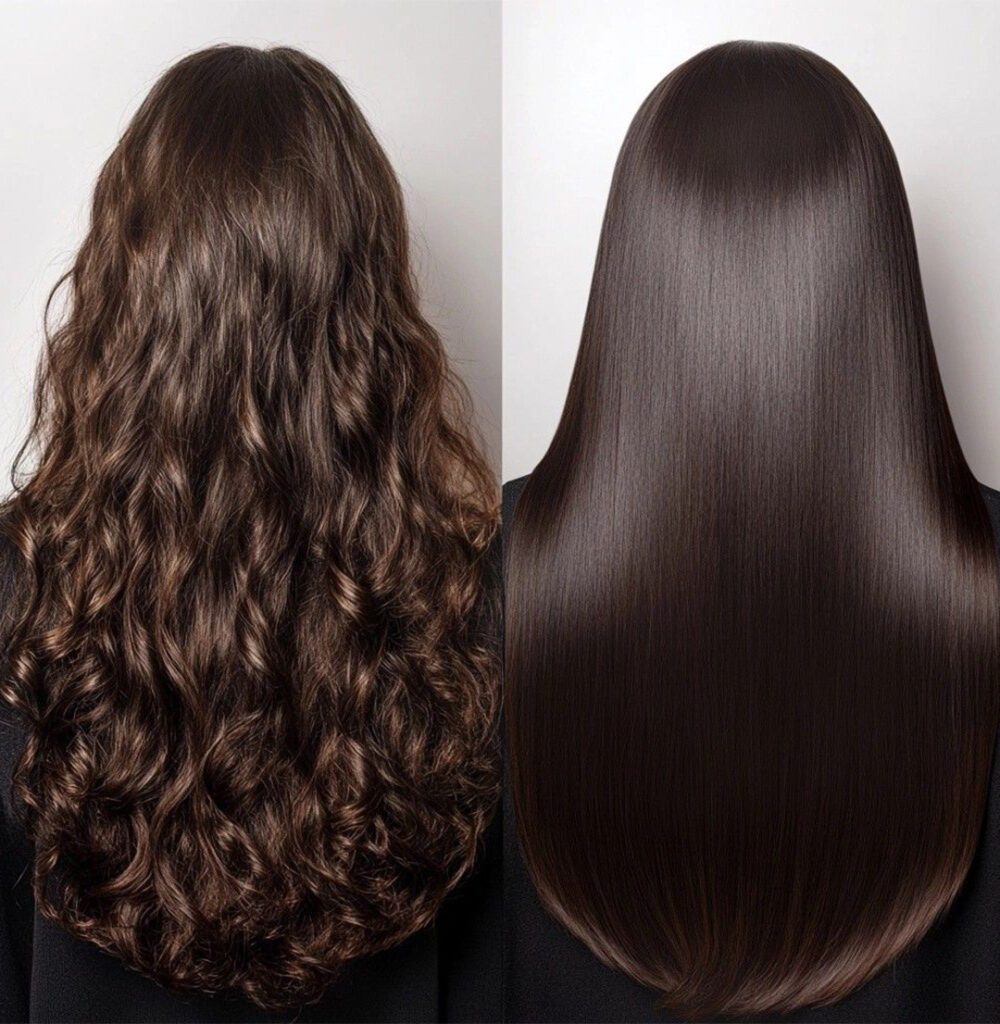 Before & after effect of salon hair keratin treatment, factory supply repair formulas for global hairdressing salons