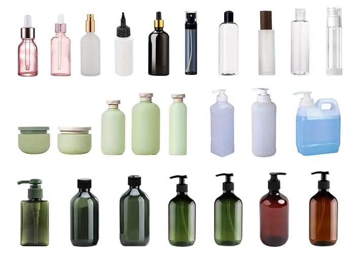Custom bottle shapes and materials for private label hair care and cosmetic OEM products